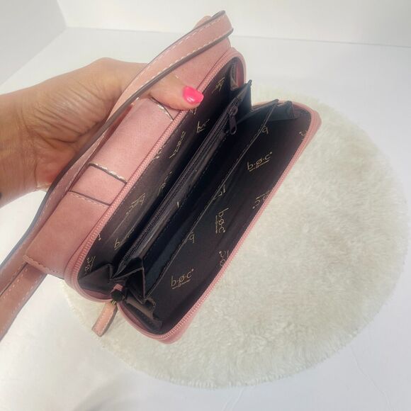BOC Crossbody Mini Bag Pink Shoulder Clutch Multi Pocket Wallet Case Handbag - Picture 4 of 9